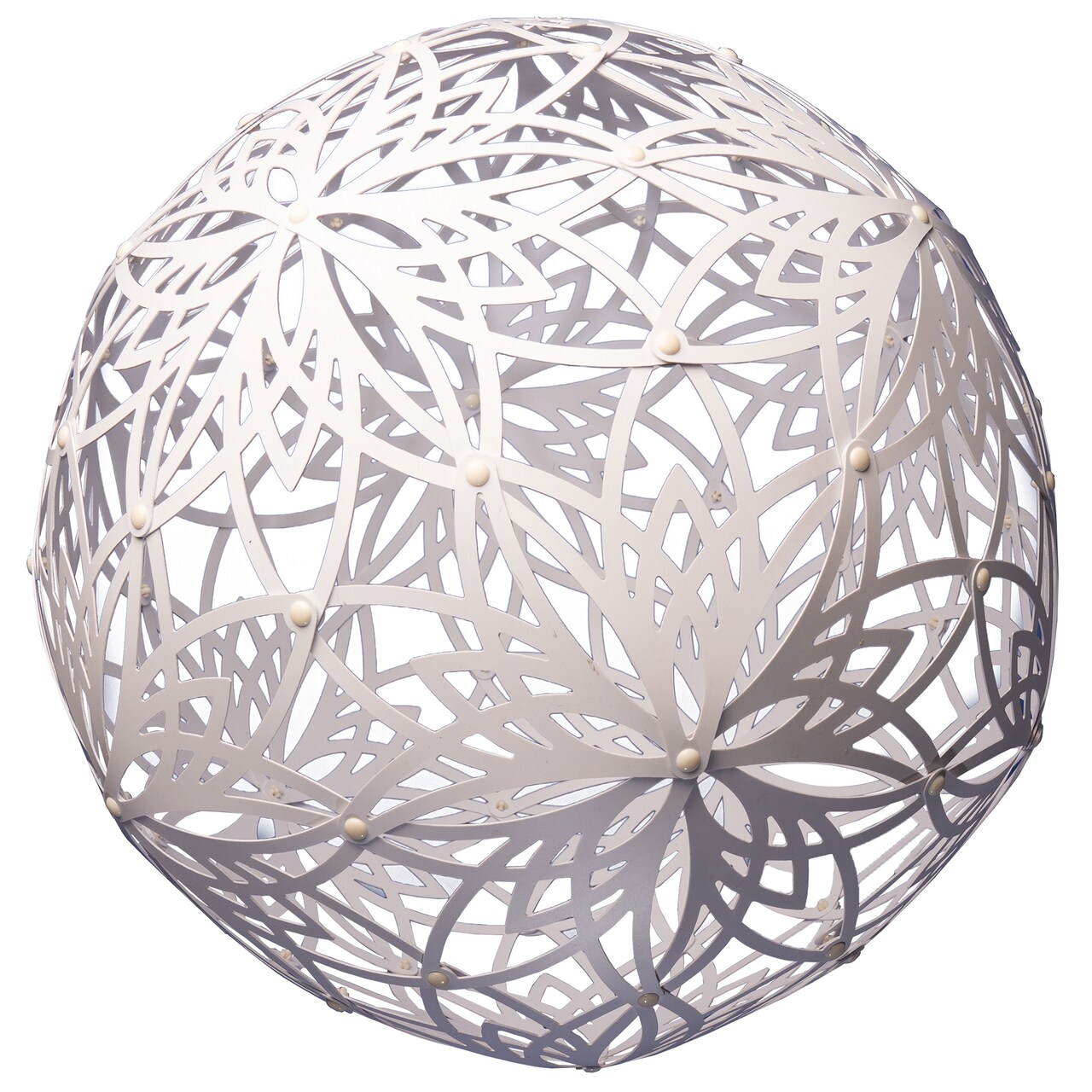 FlowerHouse: GlowTheory: 18" Solar - Lotus White - Outdoor Hanging Light Décor, Solar Powered, Flower Pattern Shadow Effects, Water-Weather Resistant
